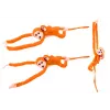 LEAN TOYS Pliušinė beždžionė su kūdikio talismanu, oranžinė su garsu 70 cm