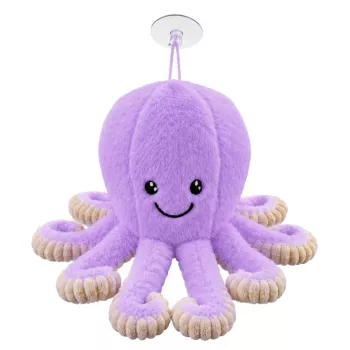 LEAN TOYS Pliušinis aštuonkojis su siurbtuku, violetinis, 16 cm