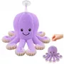 LEAN TOYS Pliušinis aštuonkojis su siurbtuku, violetinis, 16 cm