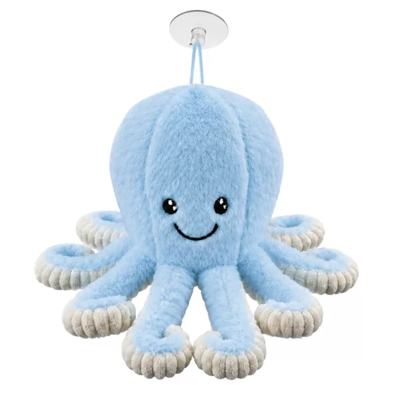 LEAN TOYS Pliušinis aštuonkojis su pritvirtinimo siurbtuku, mėlynas, 16 cm