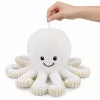 LEAN TOYS Pliušinis aštuonkojis su pritvirtinimo siurbtuku, baltas, 16 cm – minkštas jūrų gyvūnijos kompanionas