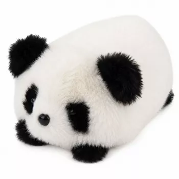 LEAN TOYS pliušinė panda gyvūno talismanas minkštas žaislas juodai baltas 16 cm