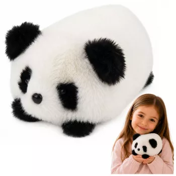 LEAN TOYS pliušinė panda gyvūno talismanas minkštas žaislas juodai baltas 16 cm