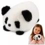 LEAN TOYS pliušinė panda gyvūno talismanas minkštas žaislas juodai baltas 16 cm