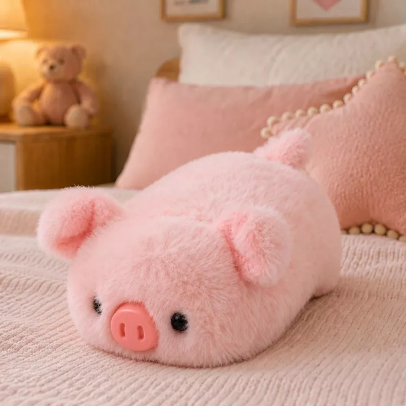 LEAN TOYS pliušinė kiaulytė minkštas žaislas rožinė 16 cm