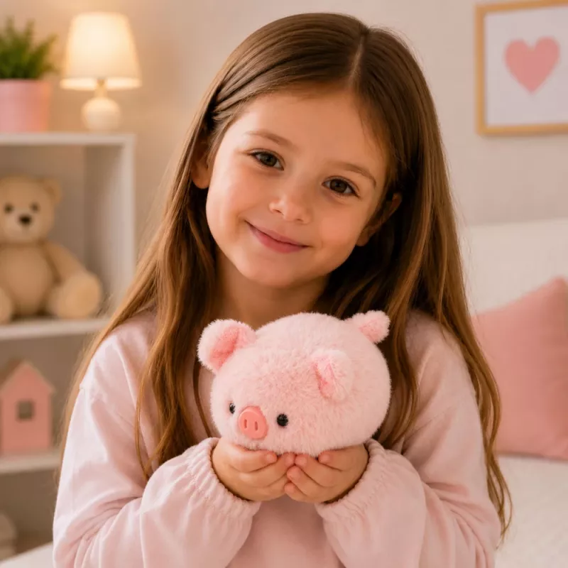 LEAN TOYS pliušinė kiaulytė minkštas žaislas rožinė 16 cm