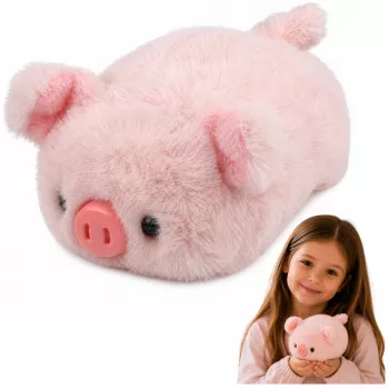 LEAN TOYS pliušinė kiaulytė minkštas žaislas rožinė 16 cm