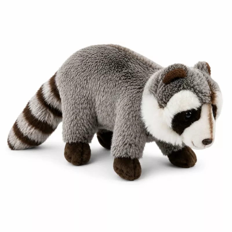 LEAN TOYS pliušinis meškėnas talismanas – realistiškas minkštas žaislas, pilkas 45 cm