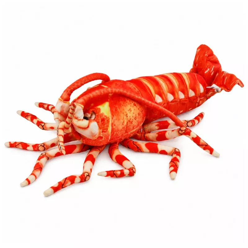 LEAN TOYS Minkštas žaislas Apkabinamas žaislas Didelė krevetė Jūros gyvūnas 55 cm