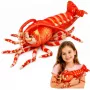 LEAN TOYS Minkštas žaislas Apkabinamas žaislas Didelė krevetė Jūros gyvūnas 55 cm