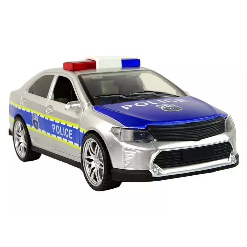 LEAN TOYS Policijos automobilis 1:14 Friction Drive Garsai Šviesa Sidabrinis