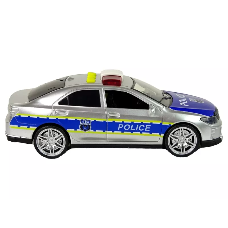 LEAN TOYS Policijos automobilis 1:14 Friction Drive Garsai Šviesa Sidabrinis