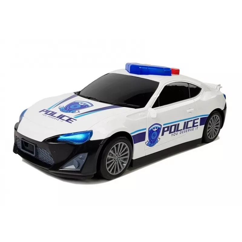 LEAN TOYS Policijos automobilio saugojimo garažas 2in1 su policininku, mažais automobiliais, garsu ir šviesa