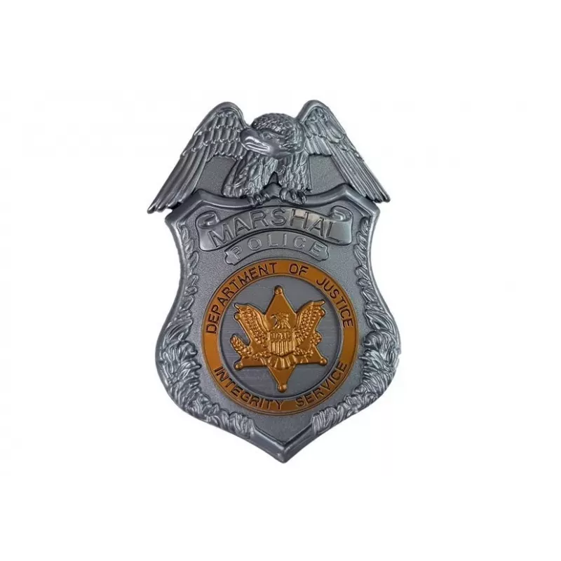 LEAN TOYS Policijos ginklo rinkinys su ženkleliu, tamsiai mėlynas, garso ir šviesos efektai, 37 cm