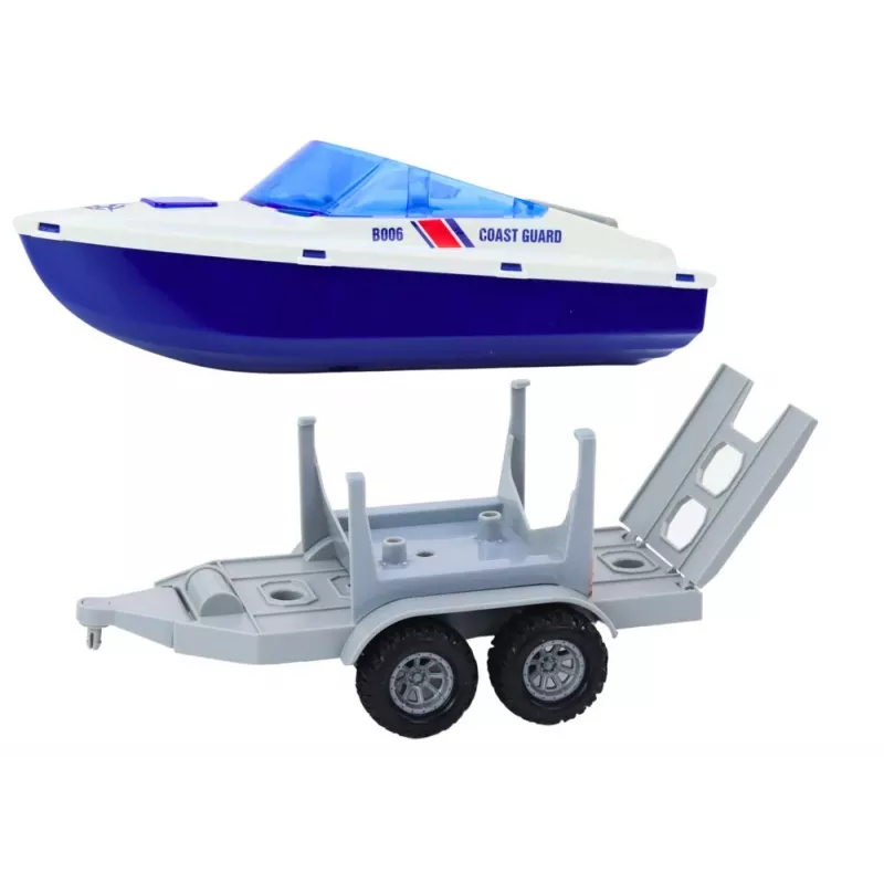 LEAN TOYS Policijos keturratis su priekaba ir motorine valtimi