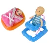 LEAN TOYS Nėščia kūdikio lėlė su ilgais plaukais ir aksesuarais