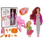 LEAN TOYS Nėščia kūdikio lėlė su ilgais plaukais ir aksesuarais