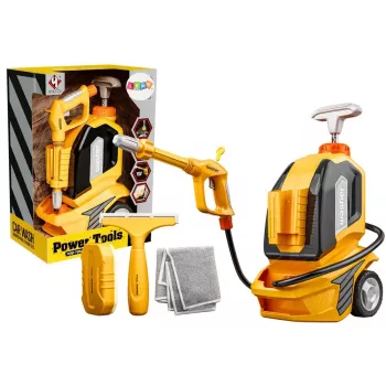 LEAN TOYS slėginė plovimo mašina vaikams - žaislinis valymo rinkinys su šluoste, kempine ir grandikliu, rankinis siurblys, 750 ml, nuo 3 metų