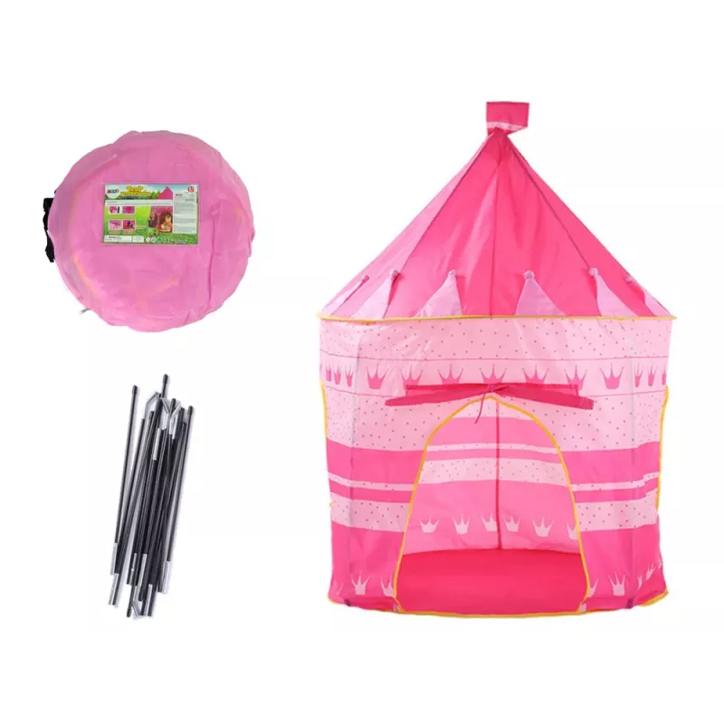 LEAN TOYS Princess Palace palapinė-namelis mažajai princesei, rožinė, 135 x 105 cm