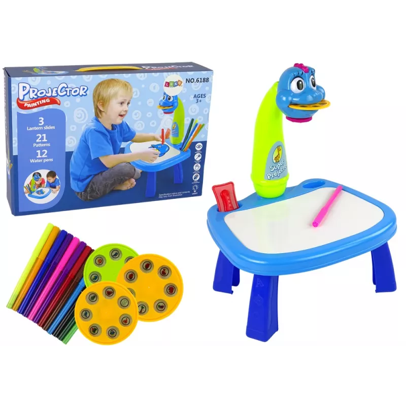 LEAN TOYS Projektorius mokytis piešti Dinozaurų projektoriaus stalas
