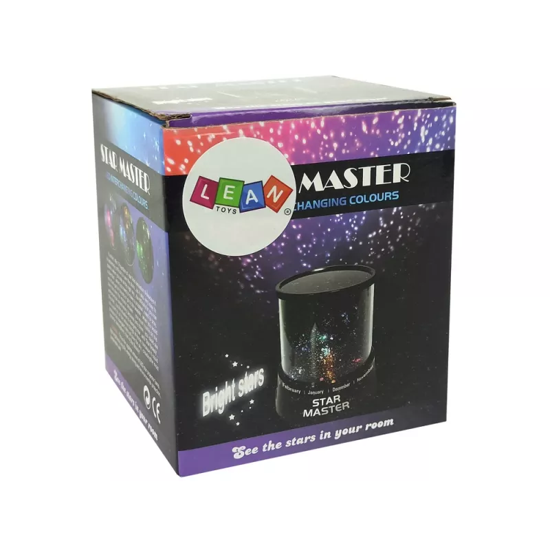 LEAN TOYS Projektorius Žvaigždžių ir Planetų Naktinė Lemputė su Baterijomis