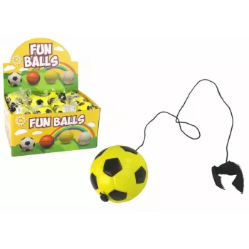LEAN TOYS PU kamuolys su Jojo trintuku šokinėjimui, 6 cm, geltonas