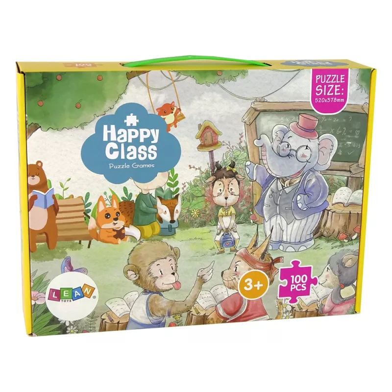 LEAN TOYS Dėlionė Gyvūnų mokykla 100 dalių