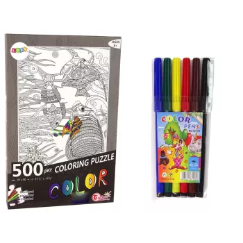 LEAN TOYS Puzzles to Colour 500 Pieces Fish Ocean