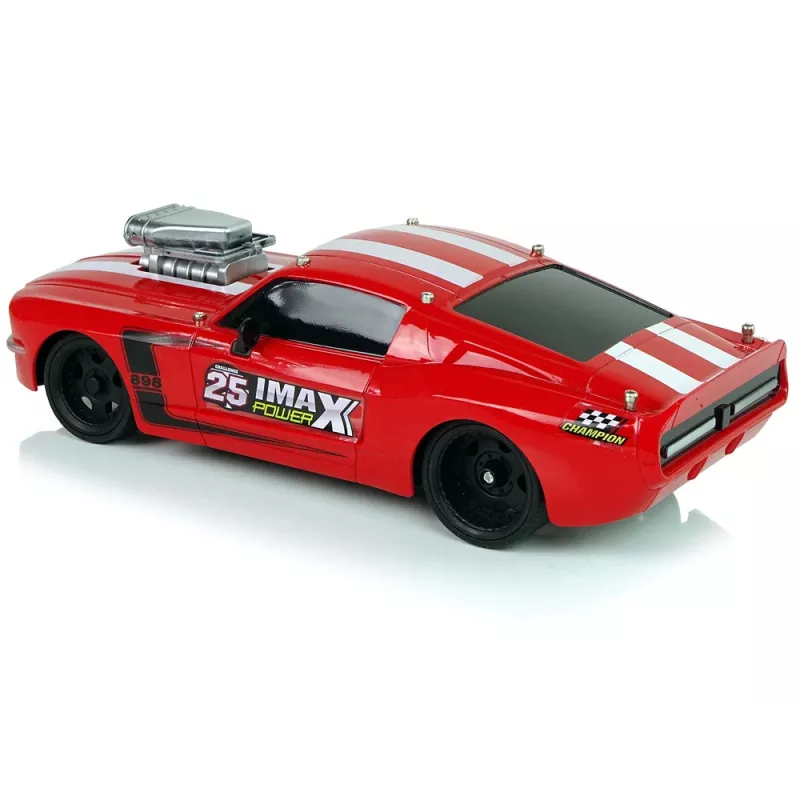 LEAN TOYS R/C Sports Car 1:16 Red White Stripes Pilot