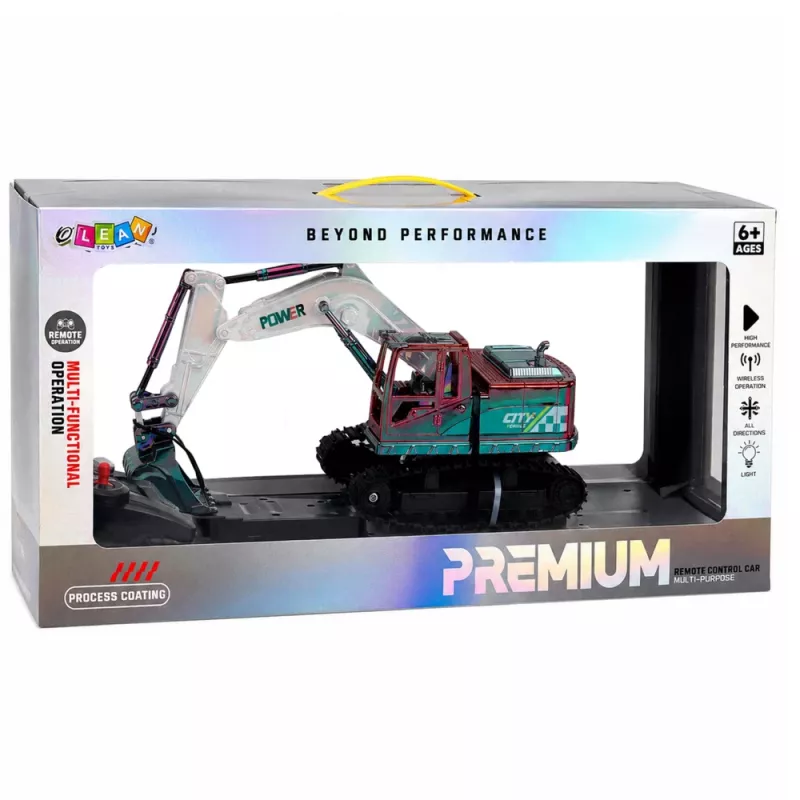 LEAN TOYS RC vikšrinis ekskavatorius su judančia strėle ir žibintais 1:14