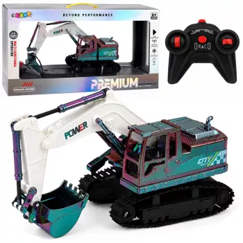 LEAN TOYS RC vikšrinis ekskavatorius su judančia strėle ir žibintais 1:14