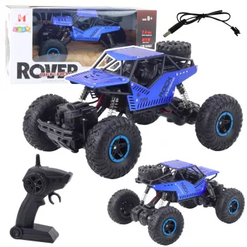 LEAN TOYS RC visureigis automobilis nuotoliniu valdymu mėlynas 2.4G 1:18