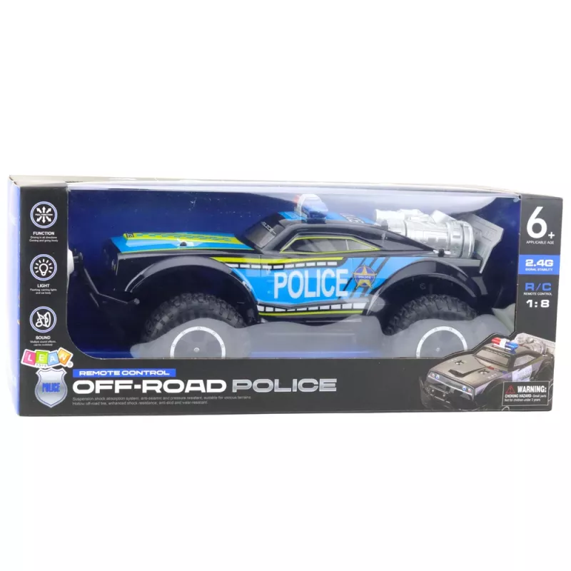 LEAN TOYS RC visureigis policijos automobilis 1:8 juodas
