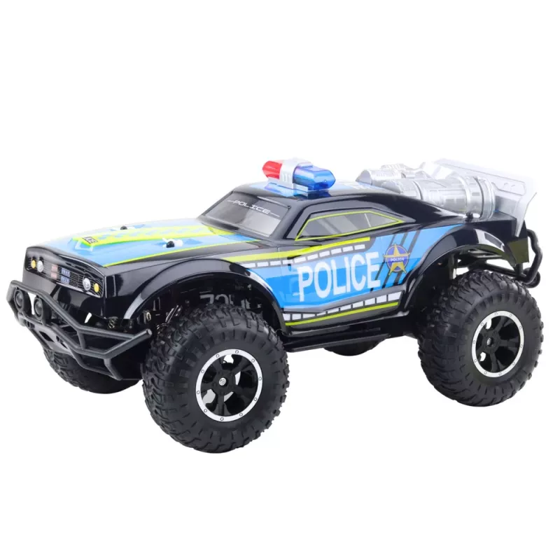LEAN TOYS RC visureigis policijos automobilis 1:8 juodas