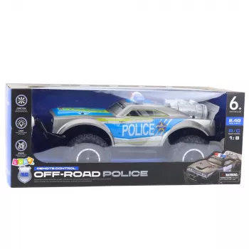 LEAN TOYS RC visureigis policijos automobilis 1:8 sidabrinis
