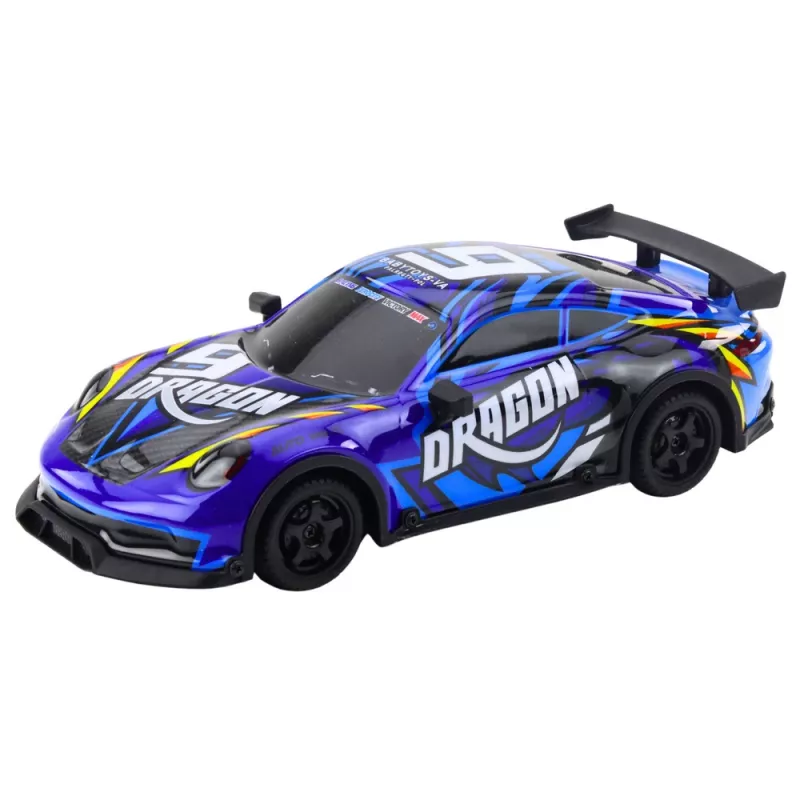 LEAN TOYS RC sportinis automobilis su apšviestu drift kėbulu, mėlynas 1:16 4WD 2.4GHz