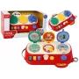 LEAN TOYS Red Sensory Educational Board for Children - 12 Activities Wooden Busy Board