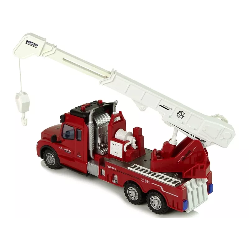 LEAN TOYS Gaisrinis automobilis su nuotolinio valdymo pultu 2.4G su šviesomis ir garsais, raudonas