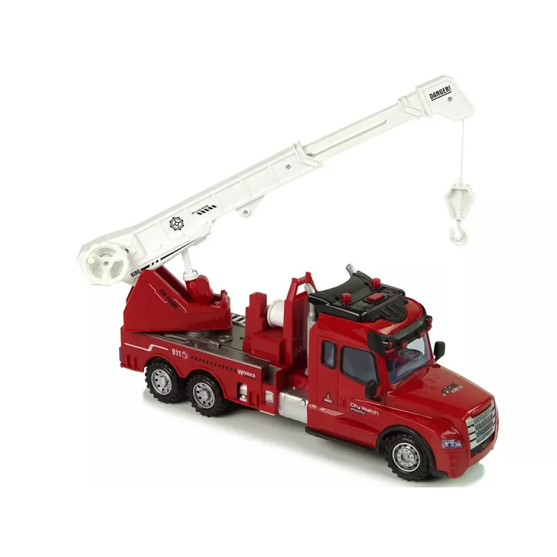LEAN TOYS Gaisrinis automobilis su nuotolinio valdymo pultu 2.4G su šviesomis ir garsais, raudonas