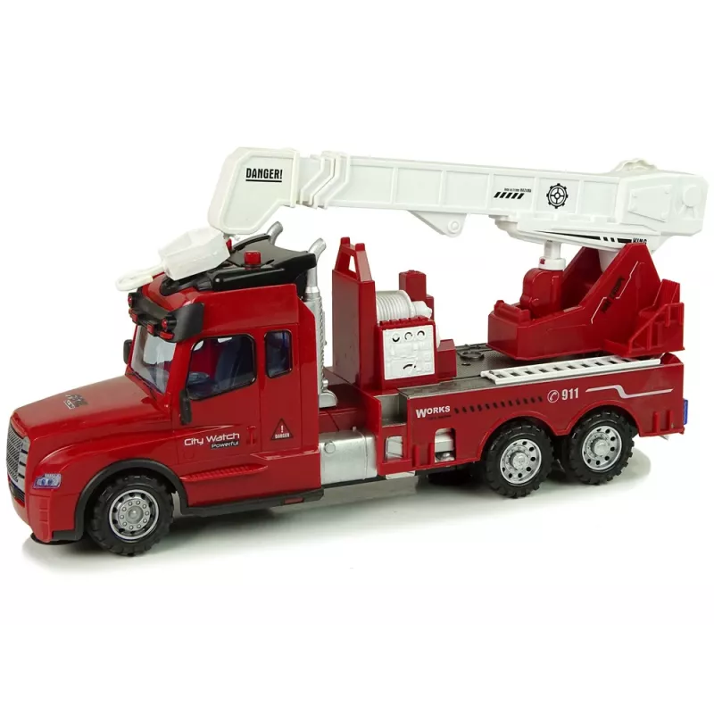 LEAN TOYS Gaisrinis automobilis su nuotolinio valdymo pultu 2.4G su šviesomis ir garsais, raudonas