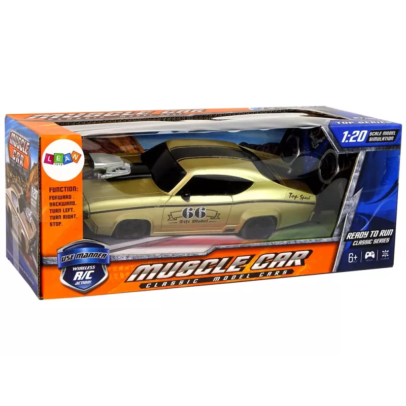 LEAN TOYS nuotolinio valdymo sportinis automobilis Classic 1:20 Gold Pilot