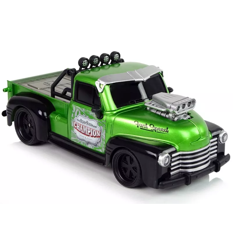 LEAN TOYS nuotoliniu valdymu 1:18 žalias pikapas