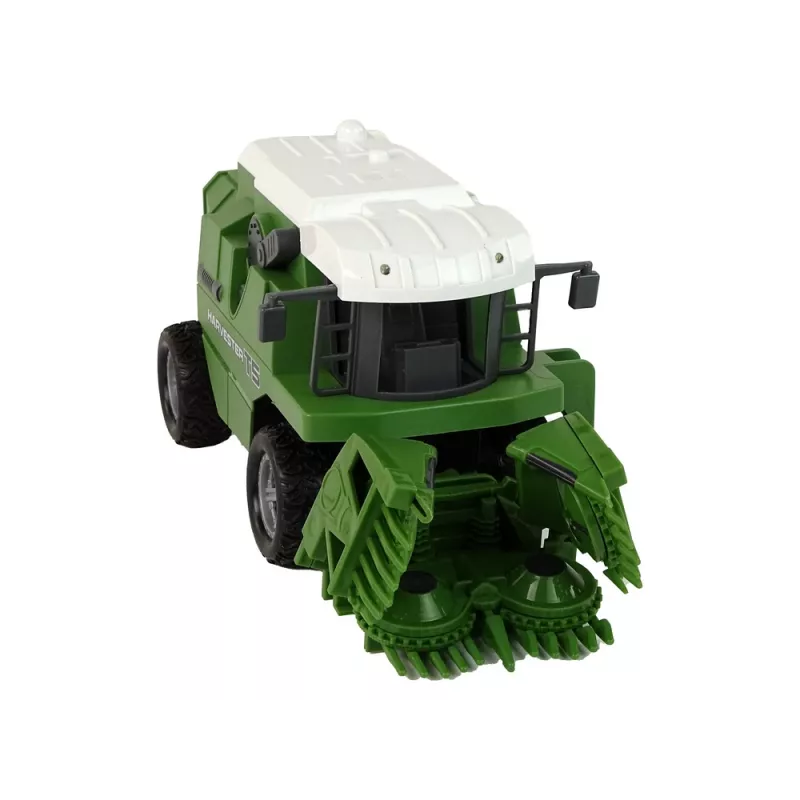 LEAN TOYS Nuotoliniu valdymu valdomas žemės ūkio kombainas R/C su šviesomis, žalias