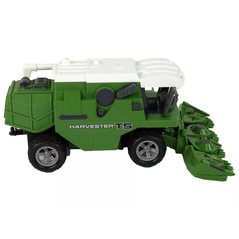 LEAN TOYS Nuotoliniu valdymu valdomas žemės ūkio kombainas R/C su šviesomis, žalias