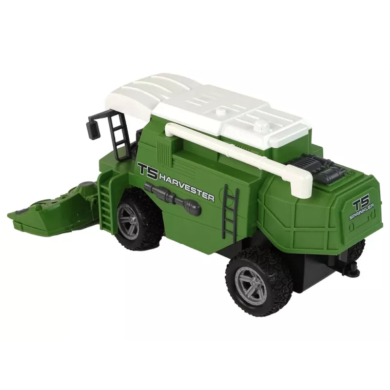 LEAN TOYS Nuotoliniu valdymu valdomas žemės ūkio kombainas R/C su šviesomis, žalias
