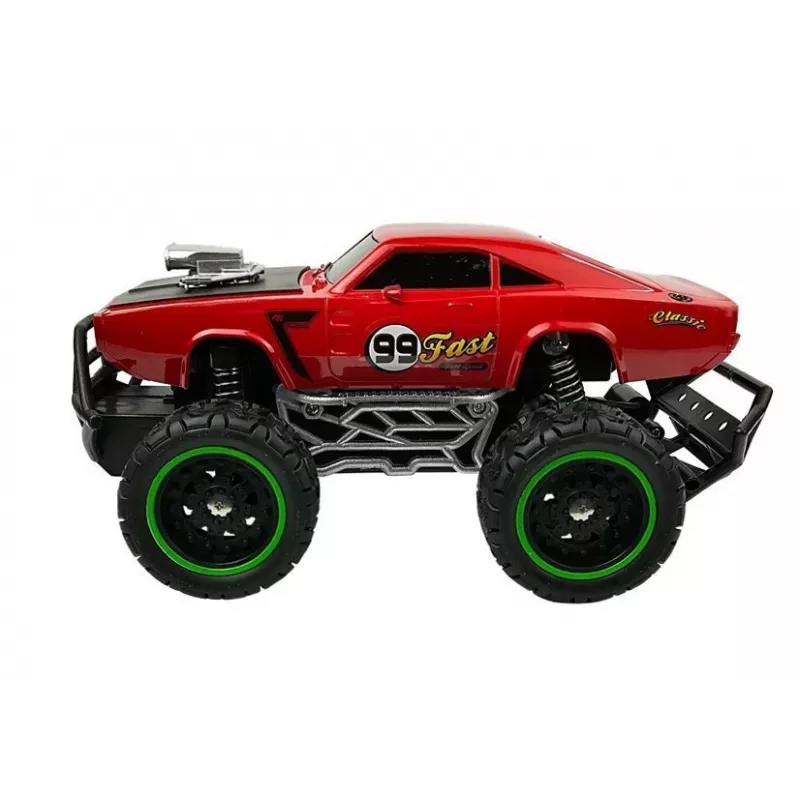 LEAN TOYS nuotoliniu būdu valdomas automobilis visureigis R/C raudonas aukštais ratais