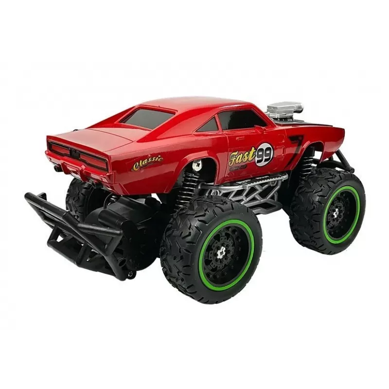 LEAN TOYS nuotoliniu būdu valdomas automobilis visureigis R/C raudonas aukštais ratais