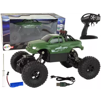 LEAN TOYS nuotoliniu valdymu automobilis R/C 2.4 GHz 1:18 žalias