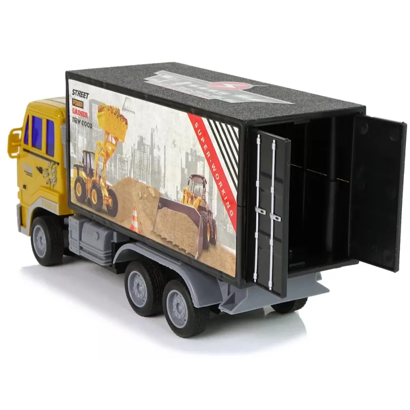 LEAN TOYS nuotoliniu valdymu statybinis sunkvežimis 1:24 geltonas