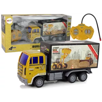 LEAN TOYS nuotoliniu valdymu statybinis sunkvežimis 1:24 geltonas